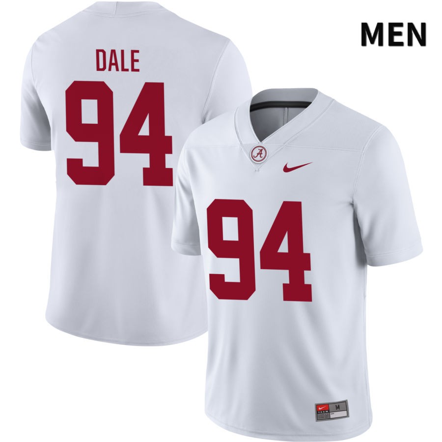 Alabama Crimson Tide Men's DJ Dale #94 NIL White 2022 NCAA Authentic Stitched College Football Jersey QM16V17VV